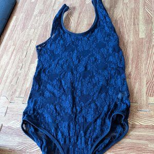 American Apparel Lace Bodysuit - Navy